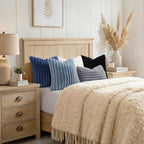 decorUhome Fall Faux Fur Throw Pillow Covers 18x18 Set of 2 Grey Blue | - Image 8