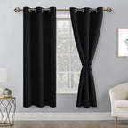 Blackout Curtains for Bedroom, 42 x 63 Inches Length Black 2 Panels | Thermal - Image 8