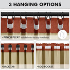 MIULEE Fall 100% Blackout Linen Curtains 42 x 84 Inch Burnt Orange 2 Panels | - Image 5