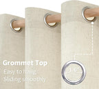 YoungsTex 72 Inch Length Beige Linen Curtains 2 Panels - Image 8