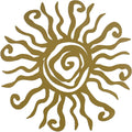 Riverside Designs Wacky Sun Metal Wall Art Indoor/Outdoor Decor - 36" Gold Rust Proof Wall Sculpture - Made in USA - Ideal for Bedroom, Garden, Home, Patio and Farmhouse