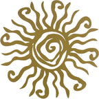 Riverside Designs Wacky Sun Metal Wall Art Indoor/Outdoor Decor - 36" Gold Rust Proof Wall Sculpture - Made in USA - Ideal for Bedroom, Garden, Home, Patio and Farmhouse