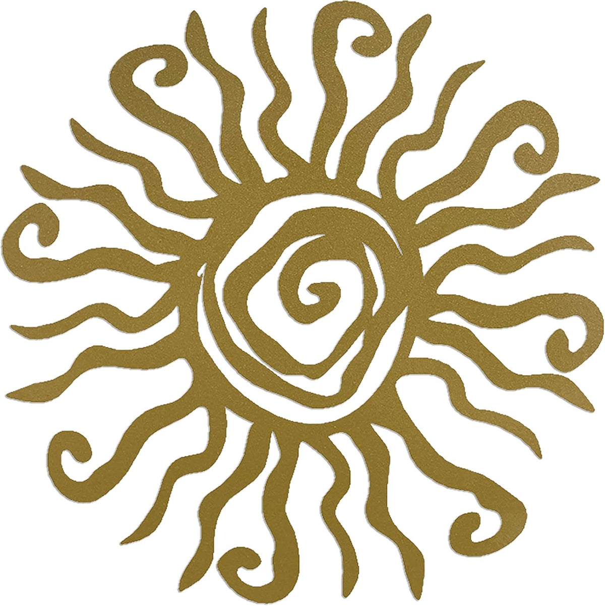Riverside Designs Wacky Sun Metal Wall Art Indoor/Outdoor Decor - 36" Gold Rust Proof Wall Sculpture - Made in USA - Ideal for Bedroom, Garden, Home, Patio and Farmhouse