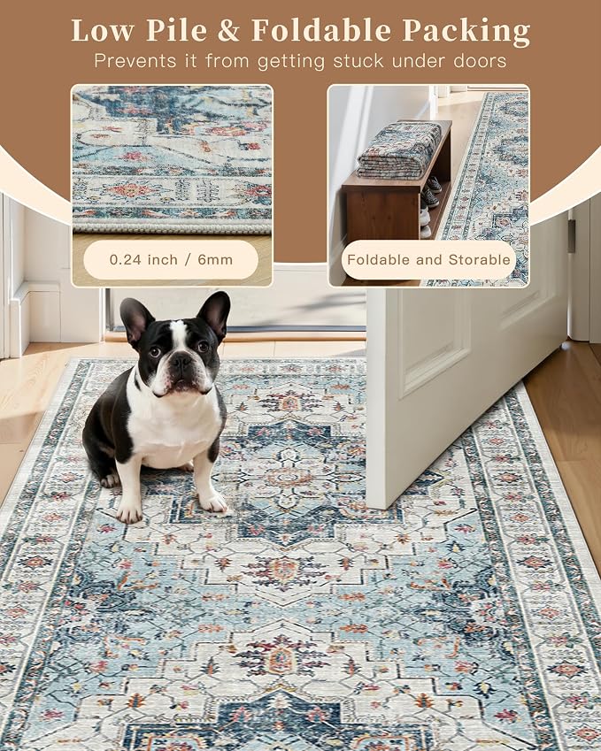 Madane 4x8 Wide Hallway Runner Rug Washable - Image 6