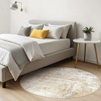 LOONGRUG Round Rug 6x6 Washable Neutral Modern Abstract Circle Area Rugs | Soft - Image 5