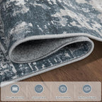 Aelenmu 10x14 Area Rugs for Living Room Dining Room Washable Blue Grey | Soft - Image 4