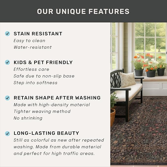 Brown Entryway 2x5 Runner Rug, Small Throw Runners - Image 5
