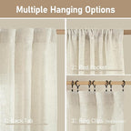 Linen Semi Sheer Curtains 40 Inch - Image 3