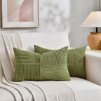 Fancy Homi 2 Packs Moss Green Long Lumbar Decorative Throw Pillow Covers 16x24 - Image 5
