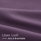 Plum Linen Curtains 96 Inches Long 2 Panels Set - Image 5