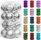 XmasExp 16ct Christmas Balls Ornaments - Shatterproof Large Hanging Ball Decorative Xmas Balls for Holiday Wedding Party Xmas Tree Decoration(3.15"/80mm, Silver)