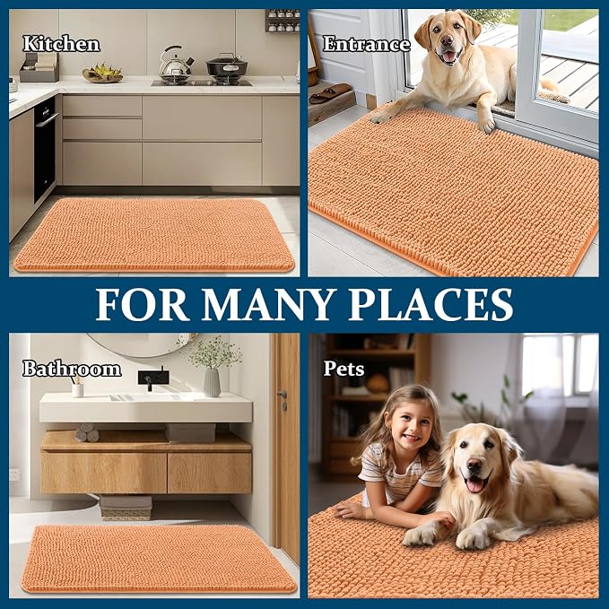 OLANLY Dog Door Mat for Muddy Paws 70x24, Super Absorbent Chenille Mud Mat | - Image 8