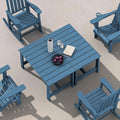 SERWALL Patio Coffee Table, HDPE Rectangle Outdoor Coffee Table Set of 2, Navy
