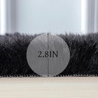 linmopm Faux Fur Rug Sheepskin Shag Fluffy Fuzzy Black 6x9 ft Rugs - Image 2