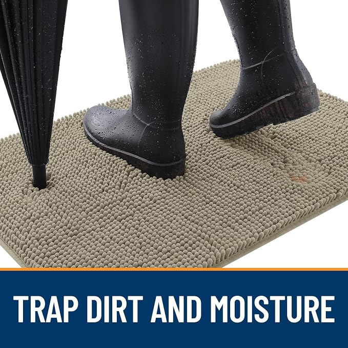 OLANLY Dog Door Mat for Muddy Paws 47x32, Super Absorbent Chenille Mud Mat | - Image 2