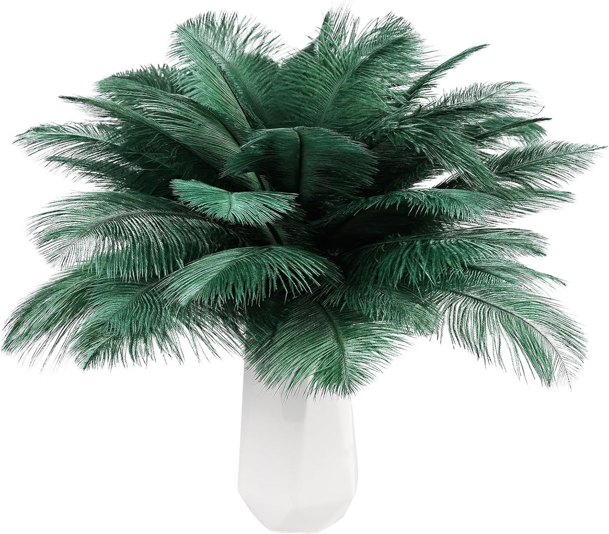THARAHT Blackish Green Ostrich Feathers 24pcs Natural Bulk 8-10Inch 20cm-25cm for Crafts Wedding Party Centerpieces Mardi Gras Decoration Feather