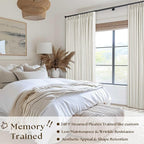 Natural Pinch Pleat 100% Blackout Linen 102 Inch Long Curtains 60 Inch Wide | 2 - Image 2