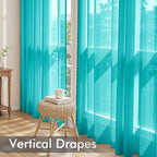 MIULEE Turquoise Sheer Curtains 72 Inches Long 4 Panels 42 x 72 Inches | Light - Image 5