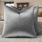 GIGIZAZA Dark Grey Velvet Throw Pillow Covers 22x22 Pack of 2 | Decorative by GIGIZAZAFocusingonhomedecoration