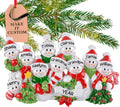 Personalized Large Family of 10 Ornament 2025 | Free 24h Customization | Laser Engraved Snowman Christmas Ornaments for Tree | Custom Gift Wrapped Festive Holiday Keepsake for Ten Persons