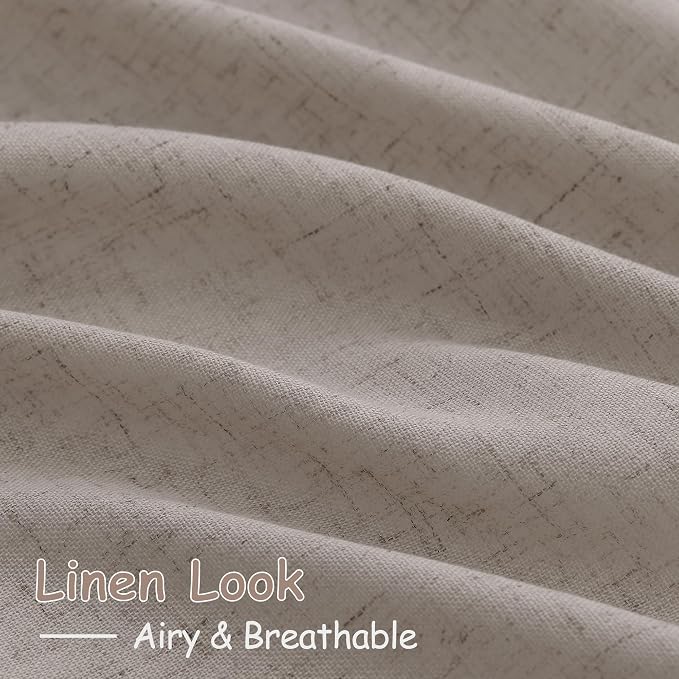 Stone Beige Linen Curtains for Living Room 108 Inches Long Simple Modern Light - Image 4