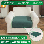 Couch Cushion Covers for Sectional Sofa, Stretch Soft Sofa Slipcovers Washable Wear-Resistant Universal Furniture Protector for Living Room(1 Piece Chair Cover, Green)