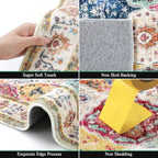 HEBE Hallway Runner Rug 2'8''x8', Washable Non Slip Kitchen Rug Runner | Soft - Image 3
