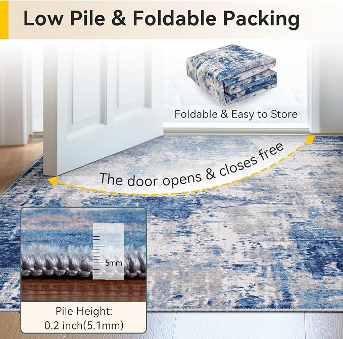 RELEANY Washable Square 6'x6' Area Rug - Image 4