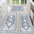 HEBE Boho Kitchen Rugs Set of 3, Non Slip Washable Kitchen Mats by HEBE