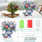Diamond Painting Kits for Adults Beginners, 5D Full Drill Flowers Crystal Art Desktop Ornament, DIY Single Sided Home Office Desk Decor, Creative Craft Gift Set with Tools