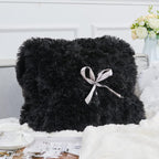 GONAAP Fuzzy Faux Fur Throw Blanket Black Super Soft Cozy Plush Fuzzy Shaggy Blanket for Couch Sofa Bed (Black, Throw(50"x60"))
