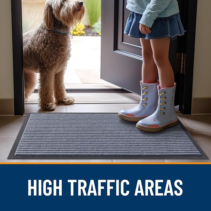 OLANLY Front Door Mat 35x30, Waterproof Heavy-Duty Indoor Outdoor Doormat | Ash - Image 7