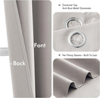 MIULEE Blackout Curtains for Bedroom 2 Panels 40 x 45 Inch Long Cobblestone | - Image 4