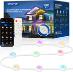 CINOTON Permanent Outdoor Lights 100ft, Smart RGBW Eaves Lights with 72 LEDs, IP67 Waterproof, 111 Scene Modes for Daily and Festival, Halloween Christmas Party Holiday Decor, APP/Voice/Remote Control