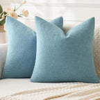 MIULEE Smoke Blue Chenille Couch Throw Pillow Covers, 16x16 | Set of 2 by MIULEE
