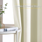 NICETOWN Room Darkening Beige Curtain 84 inch Length - Image 4