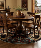 Southwestern Round Rug 4ft, Low Pile Soft Circle Rug - Image 9