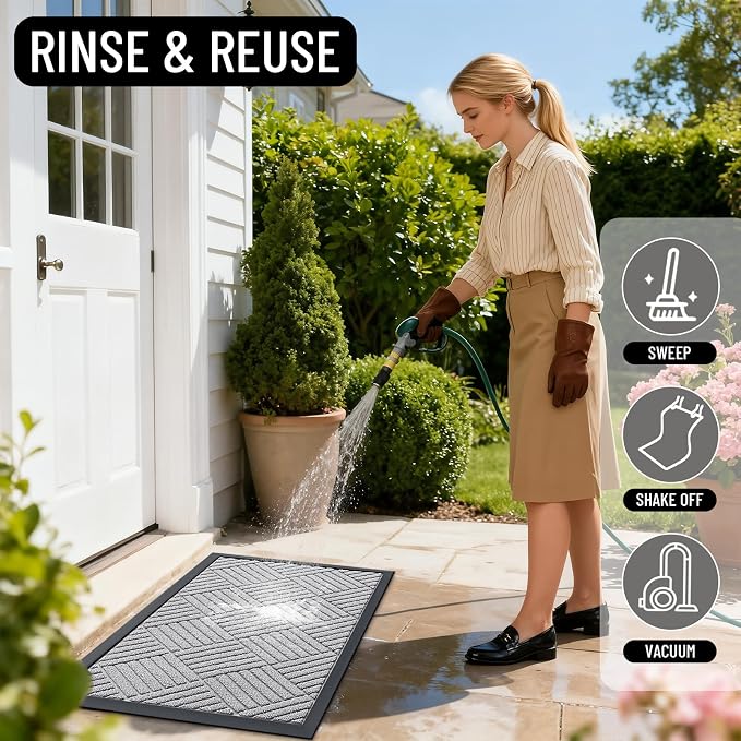 OLANLY Front Door Mat Outside Entrance 35x23, Waterproof Heavy-Duty Doormat | - Image 8