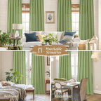 72 inch Length Green Semi Sheer Linen Curtains - Image 6