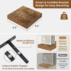 fuqing Floating Shelves for Wall, Bathroom Shelf Wall Mounted for Storage, Shelves with Invisible Bracket for Bedroom, Kitchen, Living Room, Farmhouse Small Book Shelf, 6.5 Inch Set of 3, Rustic Brown