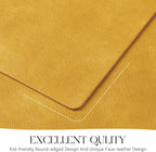 MOSAYT Vinyl Placemats Set of 4-12 X 17 Inch - Faux Leather 100% Waterproof Oil-Proof Wipeable PU Place Mats, Heat Resistant Reversible Table Mats for Kitchen, Dining, Outdoor (Yellow)