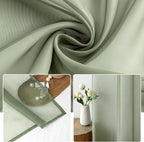 MIULEE Sage Green Sheer Curtains 54 X 72 Inches, 2 Panels | Elegant Window - Image 3
