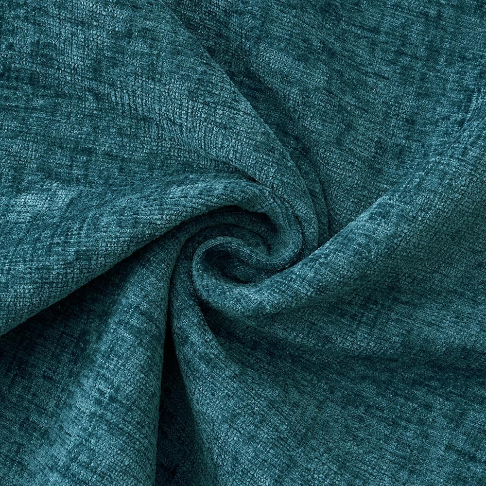 MIULEE Pack of 2 Couch Throw Pillow Covers 18x18 Inch Coastal Dark Teal Farmhouse Decorative Pillow Covers with Stitched Edge Soft Chenille Solid Dyed Spring Pillow Covers for Sofa Bed Living Room