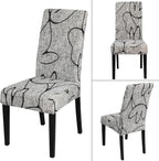 JQinHome Pattern Chair Covers for Dining Room Set of 6, High Stretch Removable Washable Parsons Chair Slipcover for Home Party Hotel Wedding Ceremony (6PCS, Lotus Gray)