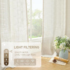 63 Inch Semi Sheer Linen Curtains - Image 4