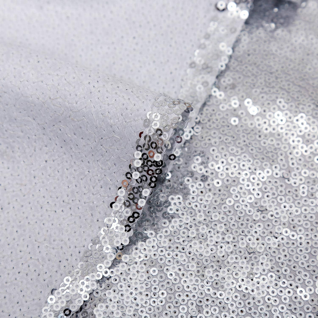 Small Christmas Tree Skirt Silver Tree Skirt 36 Inch Sequin Tree Skirt for Christmas Decoration