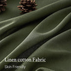 Olive Green Linen Curtains 45 Inches Long - Image 3