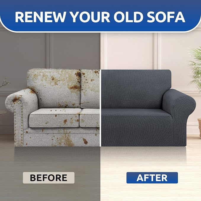 Stretch Oversized Couch Covers for Sofa Slipcover, Charcoal | 1-Piece Washable - Image 7