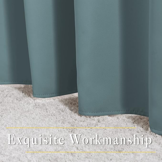 NICETOWN Blackout Greyish Blue Curtains - Image 6