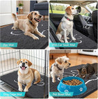 OLANLY Dog Door Mat for Muddy Paws 44x24, Paw Print Design Chenille Mud Mat | - Image 7